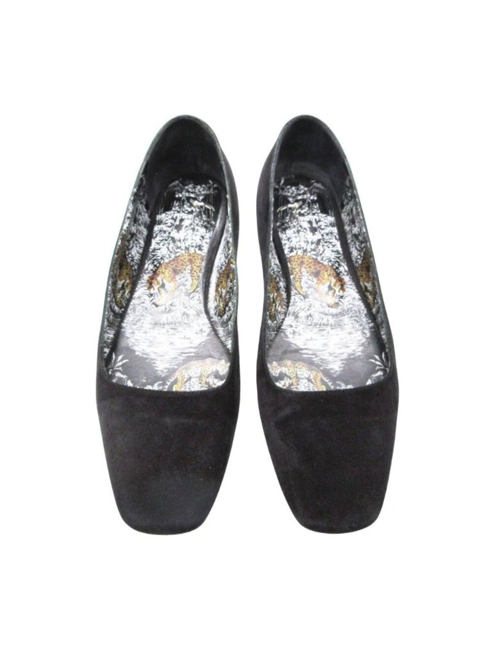 Hermes Pumps Suede Square Toe Shoes Robert Darre Equateur Flat Black